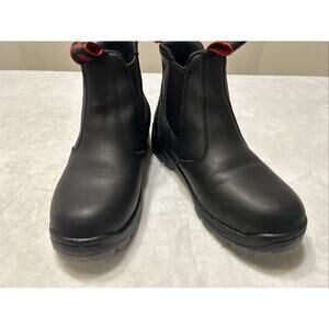 Sureway Boots Men’s Size 8.5 Black Leather Pull On Work Boots Ankle Non Slip